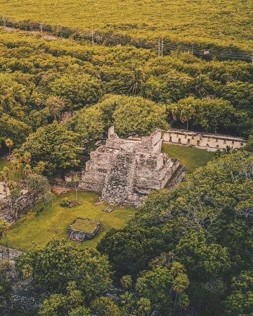 El Castillo pyramid at the El Meco archaeological site north of downtown Cancun
