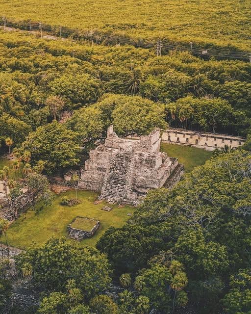 El Castillo pyramid at the El Meco archaeological site north of downtown Cancun